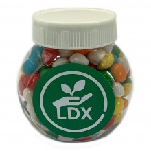 PLASTIC JAR FILLED WITH CHEWY FRUITS (SKITTLE LOOK ALIKE) 170G